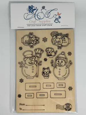 Snowman Family with Stands - Wood Cut Out