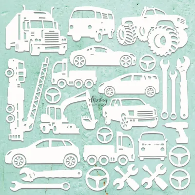 Vehicles Chipboard Set - Mintay