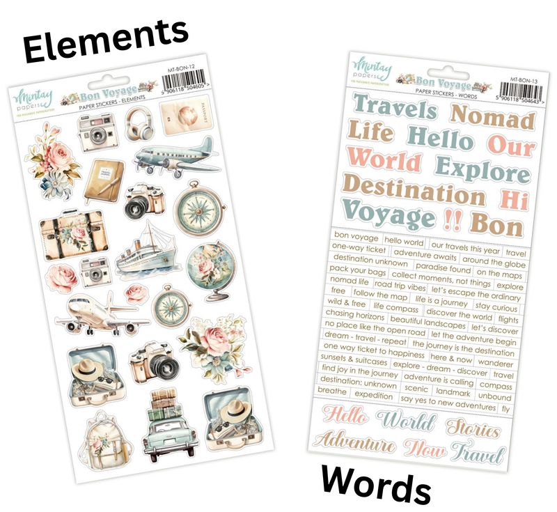 Bon Voyage Stickers - Mintay Papers