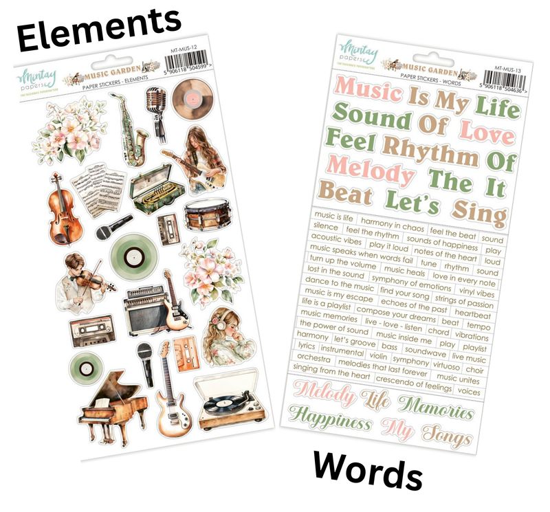 Music Garden Stickers - Mintay Papers