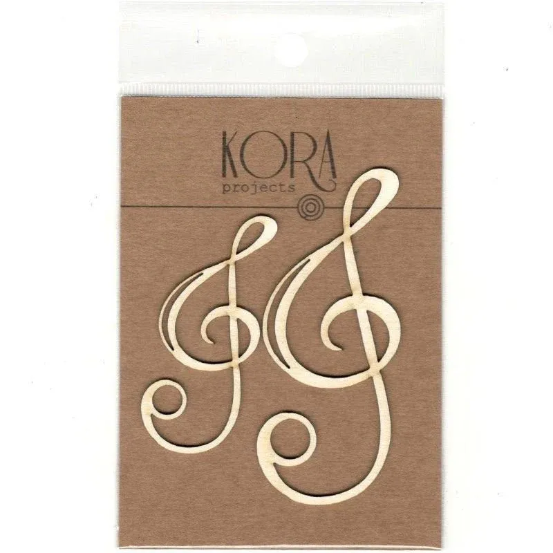 Treble Clef Chipboard Pieces - Kora Projects
