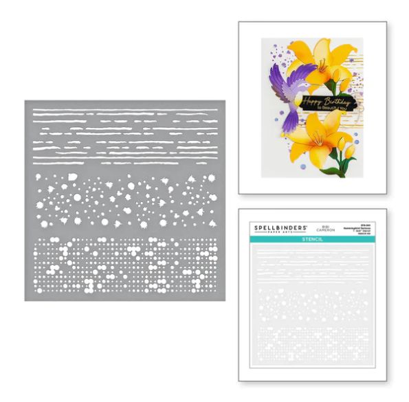 Hummingbird Textures Stencil - Spellbinders