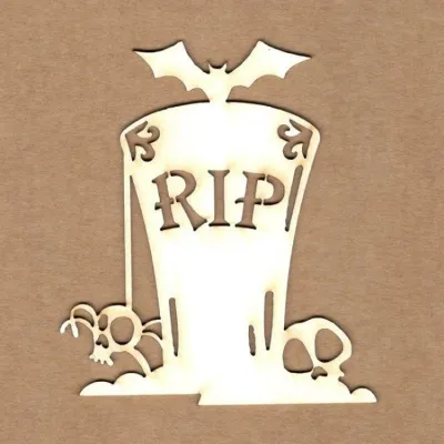 RIP Headstone Chipboard Pieces - Kora Projects