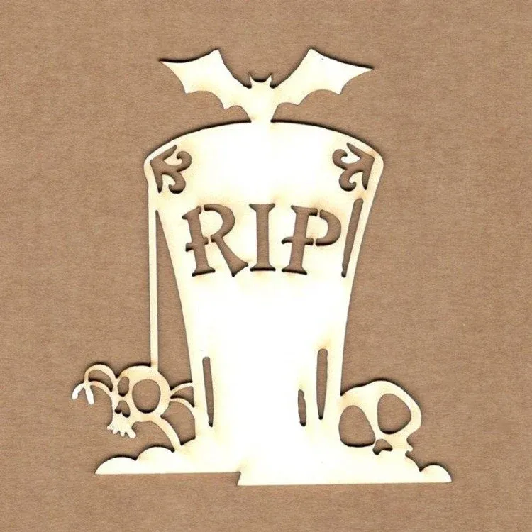 RIP Headstone Chipboard Pieces - Kora Projects