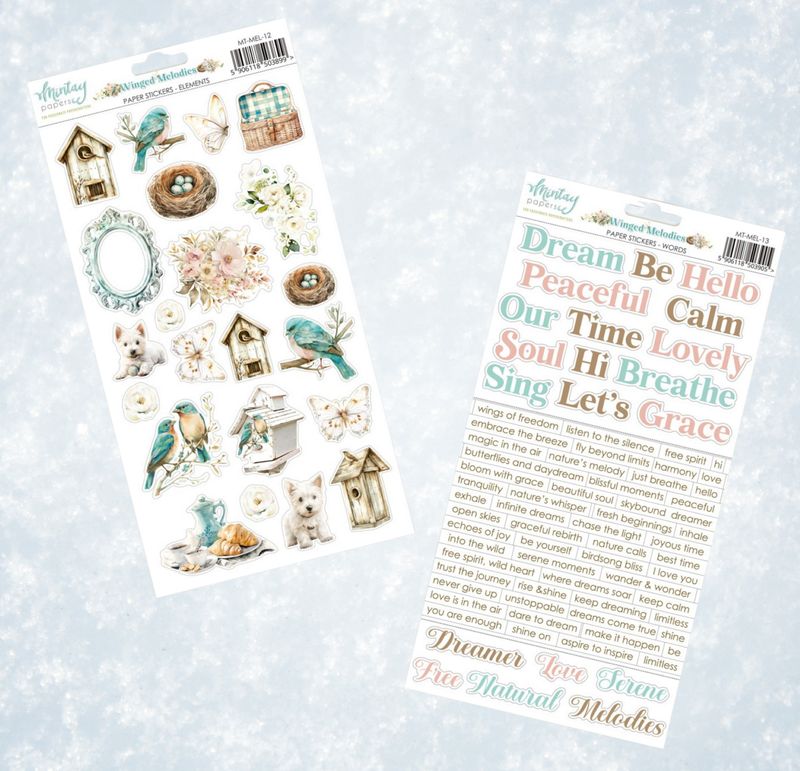 Winged Melodies Stickers - Mintay Papers
