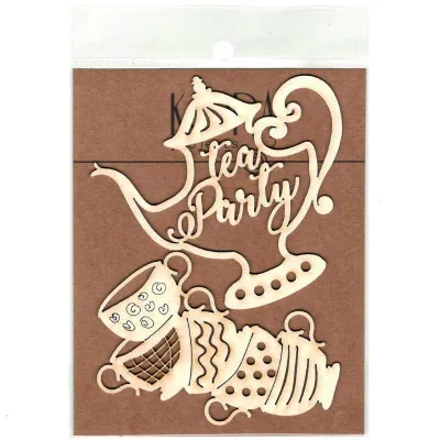 Teapot Tea Party Chipboard Pieces - Kora Projects
