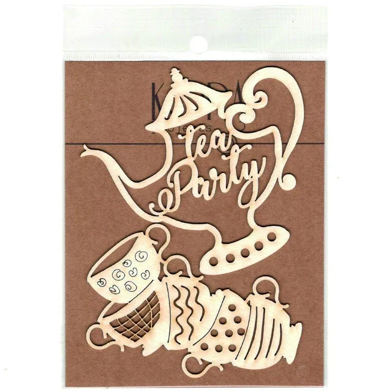 Teapot Tea Party Chipboard Pieces - Kora Projects