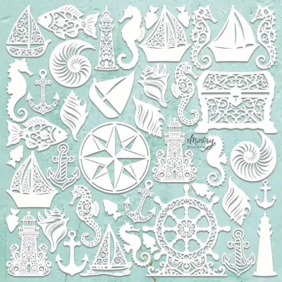 Seashore Filigree Chipboard - Mintay