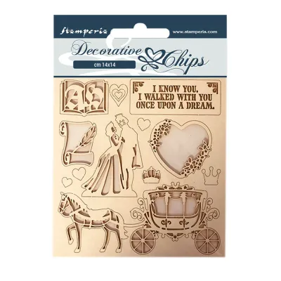 Sleeping Beauty Coach Decorative Chips - Lady Vagabond Collection - Stamperia