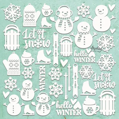 Winter Time Chipboard Pieces - Mintay
