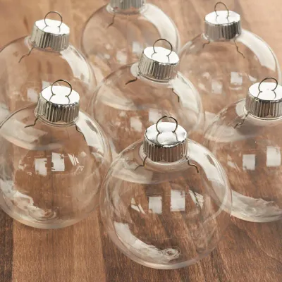 67mm Hollow Clear Plastic Ball Ornament