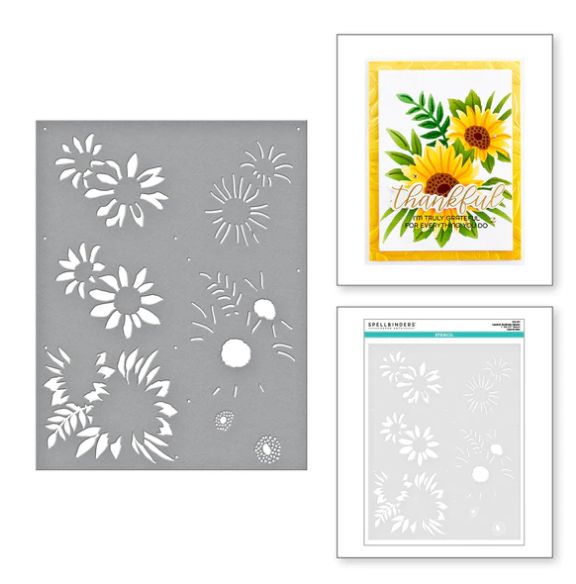 Layered Sunflower Stencil - Spellbinders Serenade of Autumn