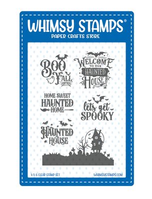 Home Sweet Haunted Home Clear Stamp - Whimsy Stamps Home Sweet Haunted Home Clear Stamp - Whimsy Stamps