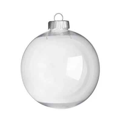 100mm Hollow Clear Plastic Ball Ornament