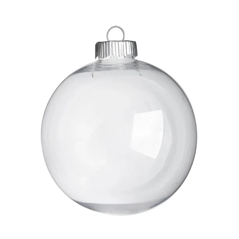 100mm Hollow Clear Plastic Ball Ornament