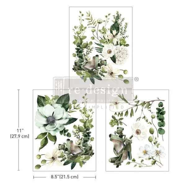 Prima Froggy Meadow Greens Middy Transfer Sheets - Re-Design With Prima