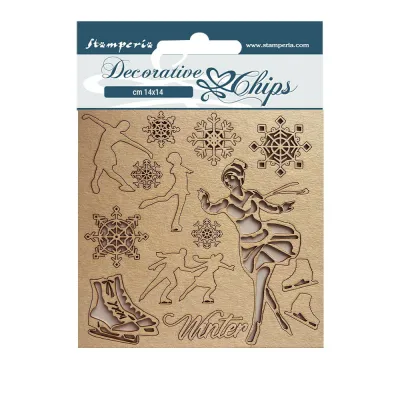 Sweet Winter - Ice Skater Decorative Chips - Stamperia