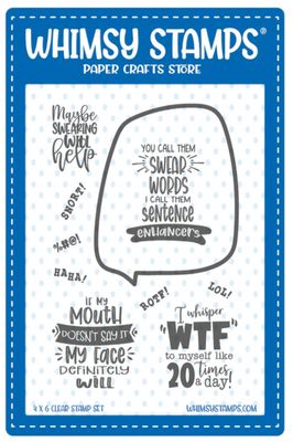 Random Funny Swear Words Clear Stamp - Whimsy Stamps