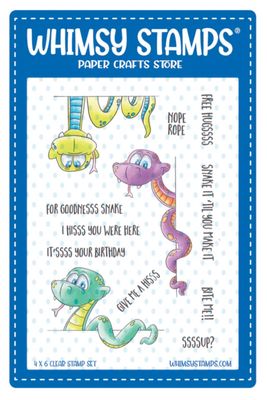 Sassy Snakes Clear Stamp - Whimsy Stamps Sassy Snakes Clear Stamp - Whimsy Stamps