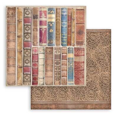 Vintage Library Backgrounds 12x12 - Stamperia