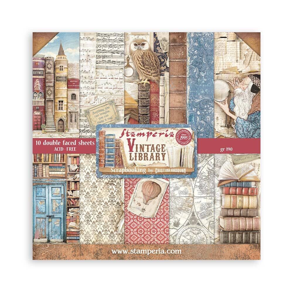 Vintage Library 8x8 - Stamperia
