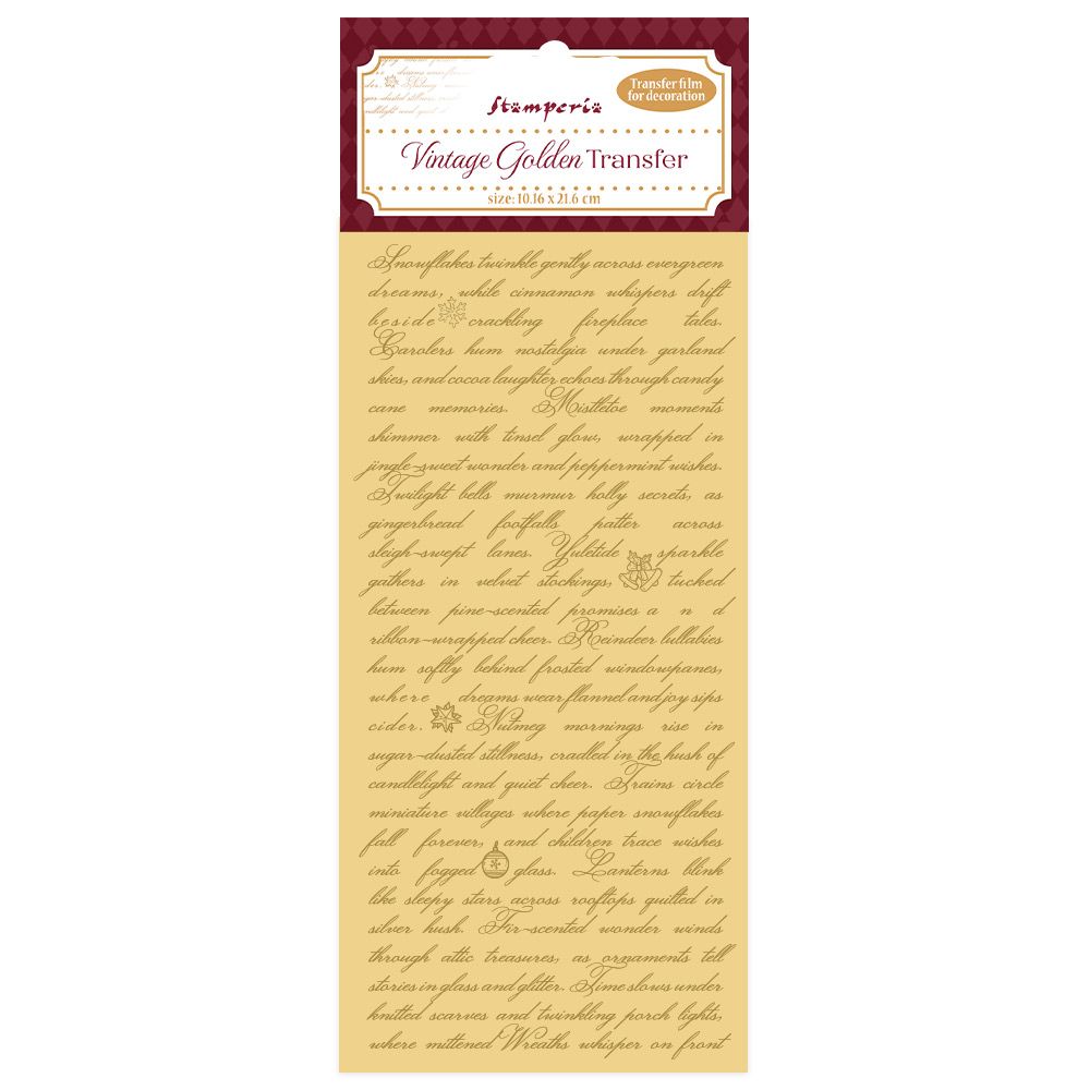 Alice in Christmas - Stamperia Vintage Golden Transfers, Design: Writing