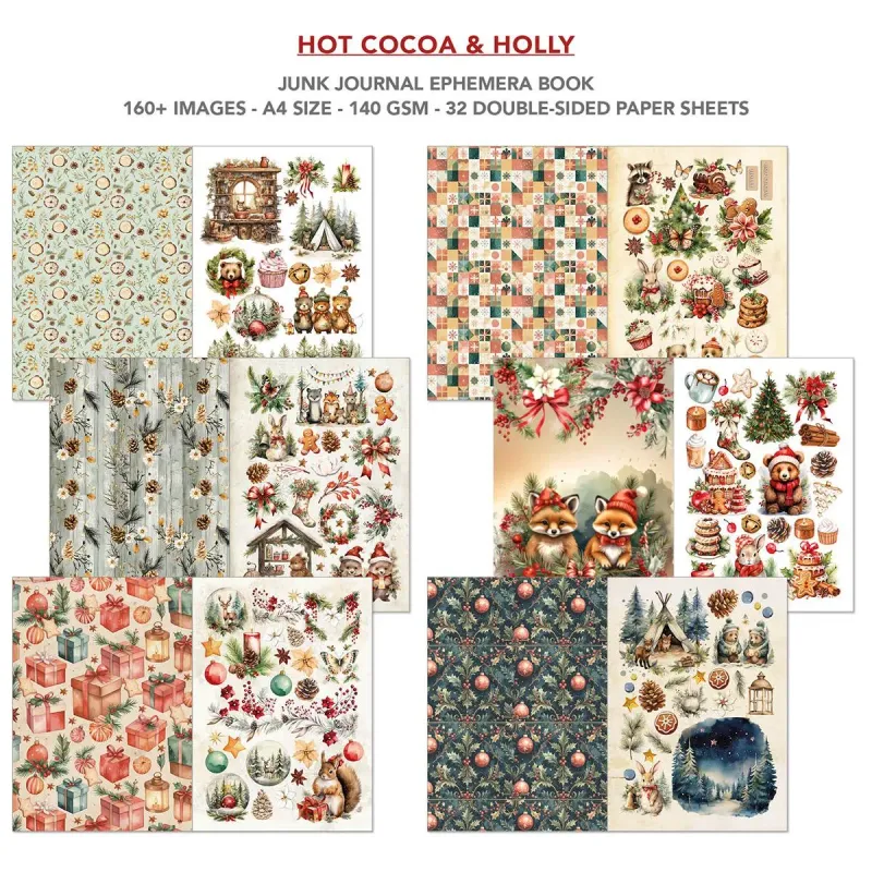 Hot Cocoa &amp; Holly Junk Journal &amp; Ephemera - Ciao Bella