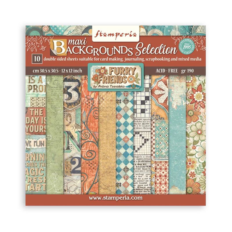 Furry Friends Background 12x12 - Stamperia