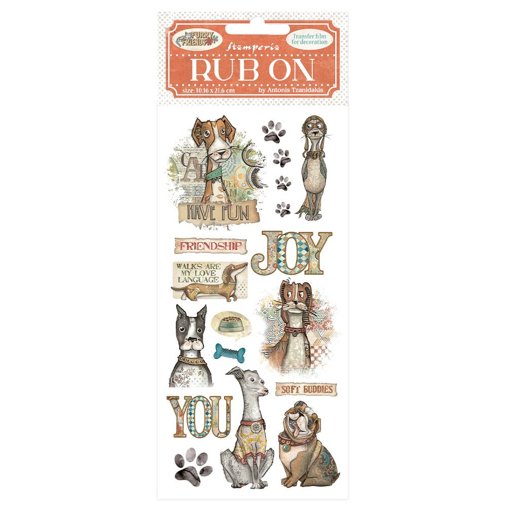 Furry Friends - Stamperia Rub Ons, Design: Dog