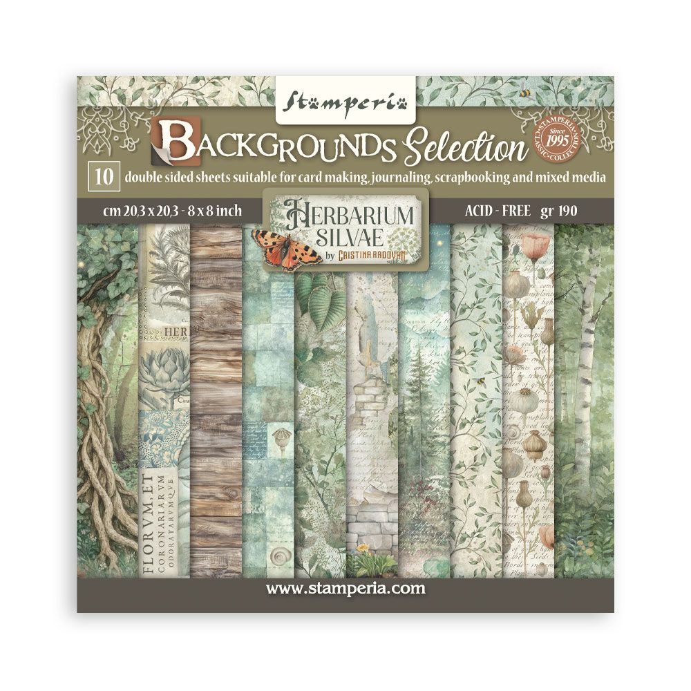 Herbarium Silvae Background 8x8 - Stamperia