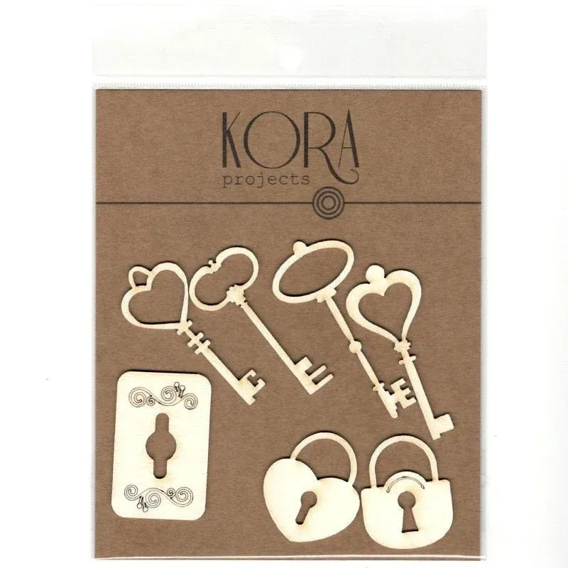 Vintage Keys Chipboard Pieces - Kora Projects