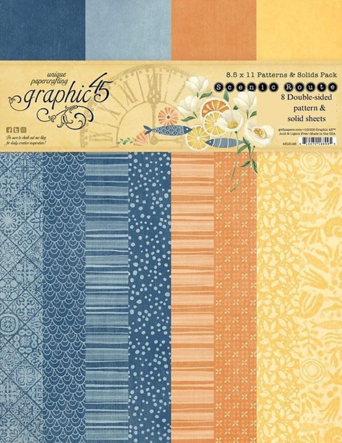 Scenic Route 8.5x11 - Graphic 45 Patterns and Solids