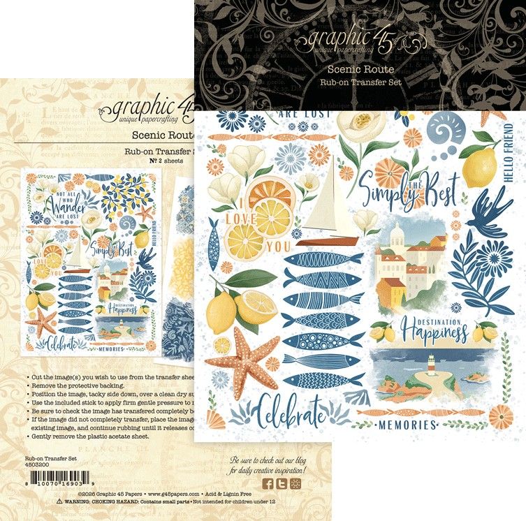 Scenic Route - Graphic 45 Rub-On Transfers