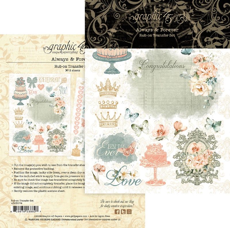 Always &amp; Forever - Graphic 45 Rub-On Transfers