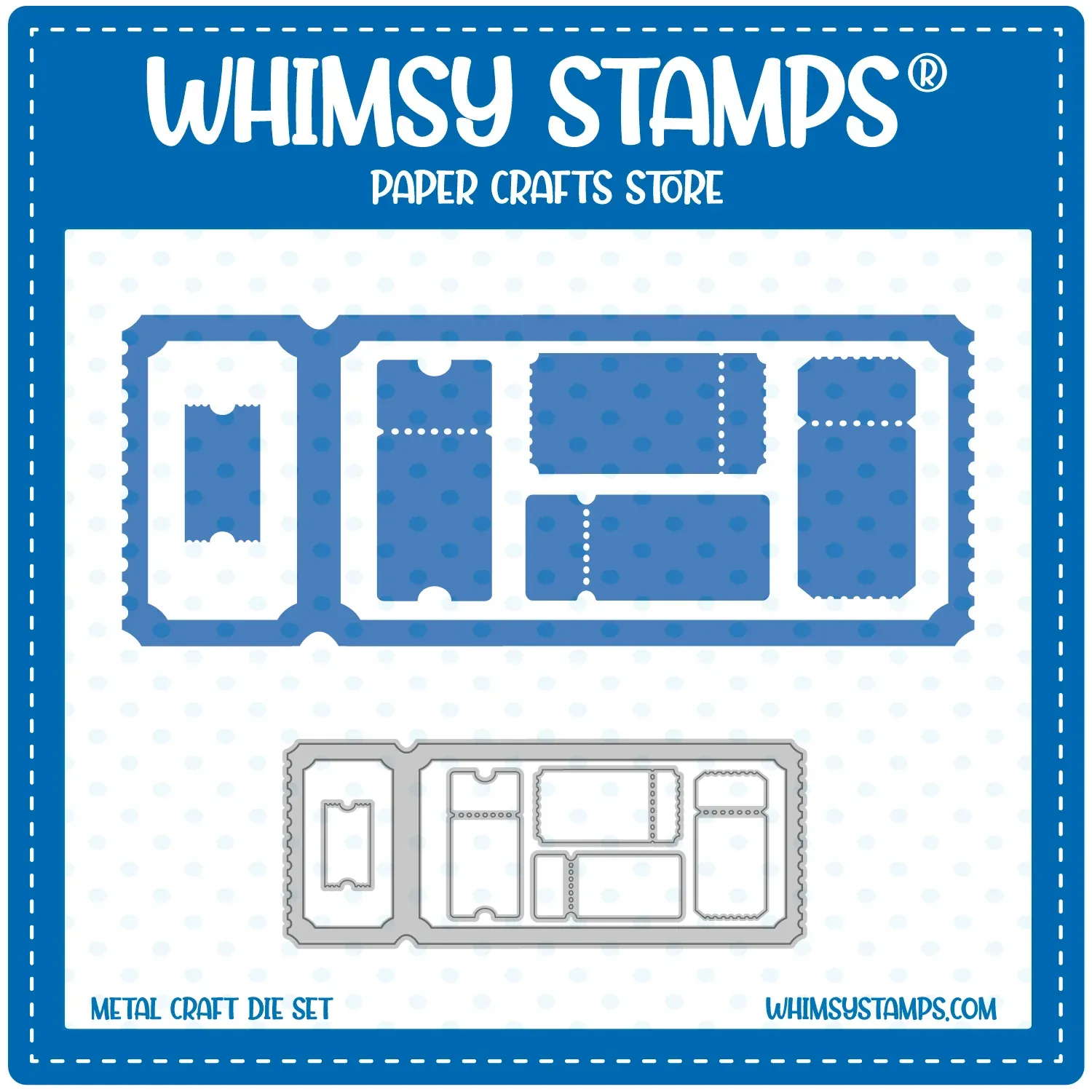 Terrific Slim Tickets Windows Die Set - Whimsy Stamps