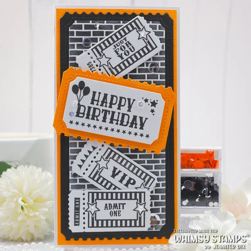 Ticket to Celebrate Clear Stamp - Whimsy Stamps