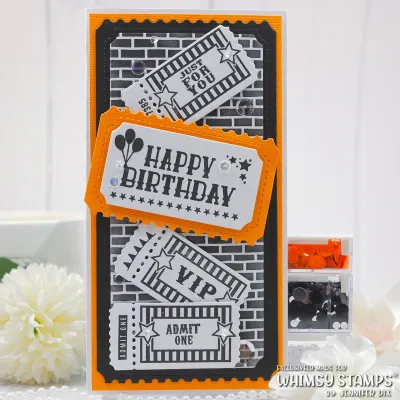Ticket to Celebrate Clear Stamp - Whimsy Stamps