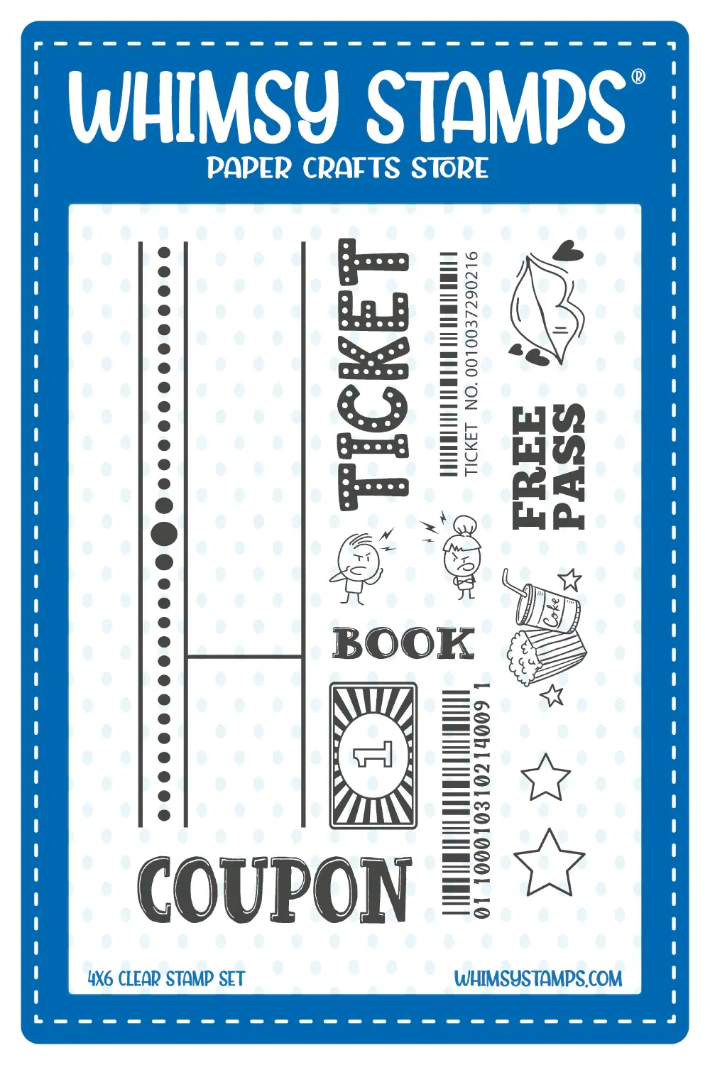 Ticket Coupons: Elements Clear Stamp - Whimsy Stamps