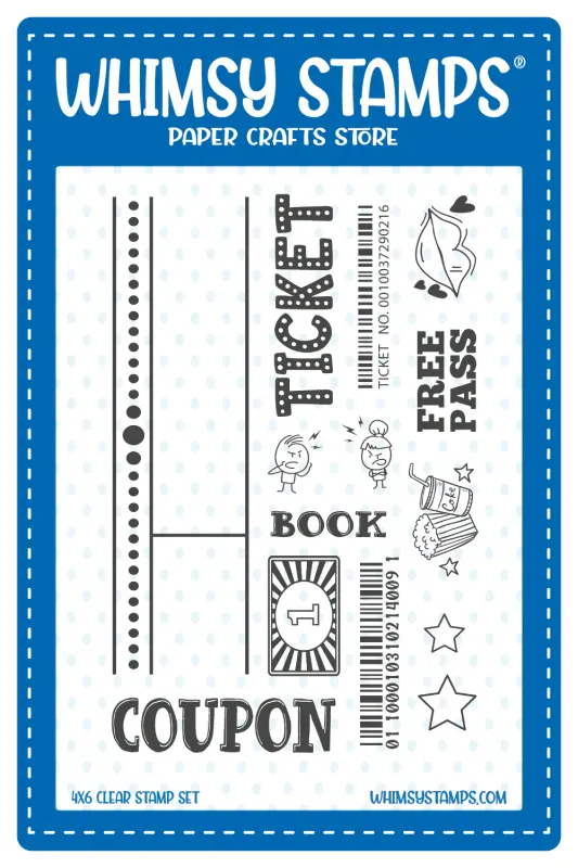 Ticket Coupons: Elements Clear Stamp - Whimsy Stamps