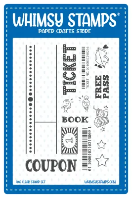 Ticket Coupons: Elements Clear Stamp - Whimsy Stamps
