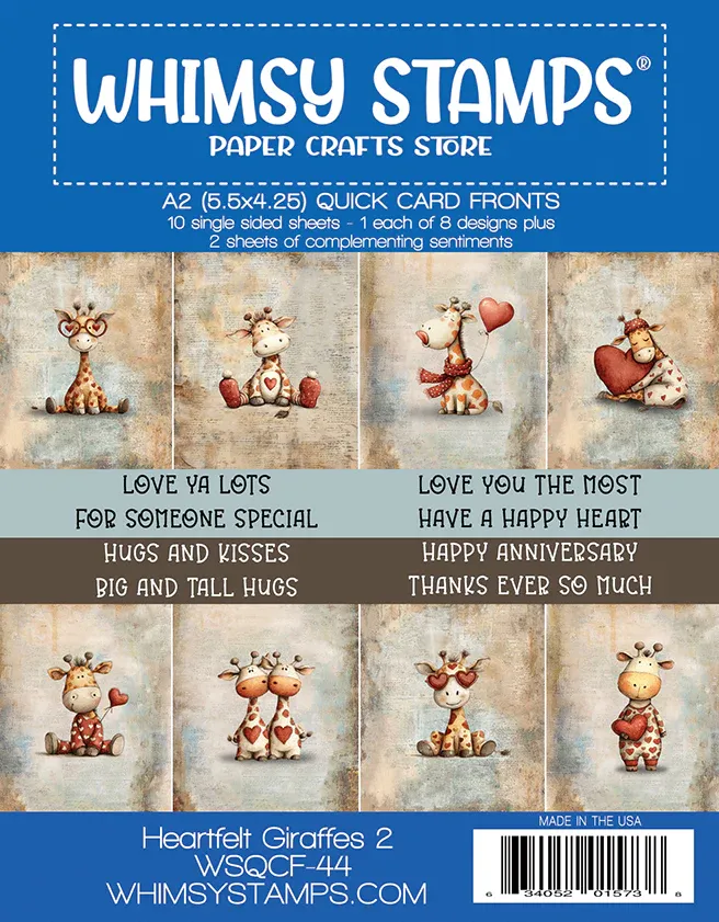 Quick Card Fronts - Heartfelt Giraffes 2 - Whimsy Stamps