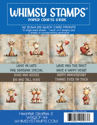 Quick Card Fronts - Heartfelt Giraffes 2 - Whimsy Stamps