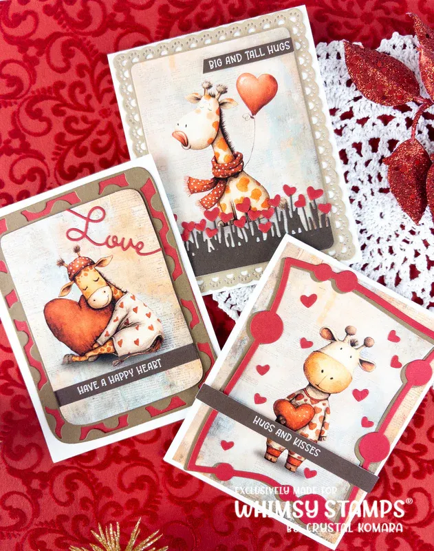 Quick Card Fronts - Heartfelt Giraffes 2 - Whimsy Stamps