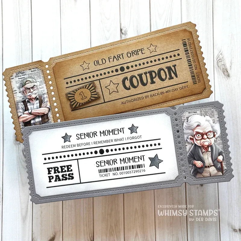 Ticket Coupons: Sentiments Clear Stamp - Whimsy Stamps
