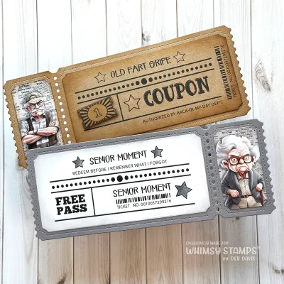 Ticket Coupons: Sentiments Clear Stamp - Whimsy Stamps