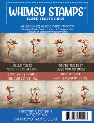Quick Card Fronts - Heartfelt Giraffes 1 - Whimsy Stamps