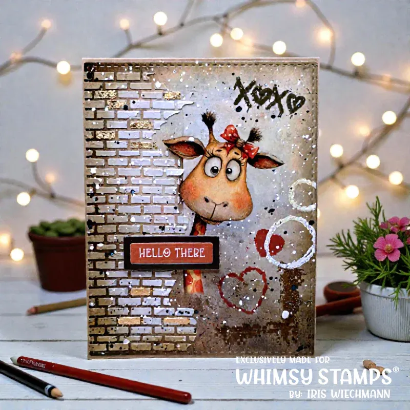 Quick Card Fronts - Heartfelt Giraffes 1 - Whimsy Stamps