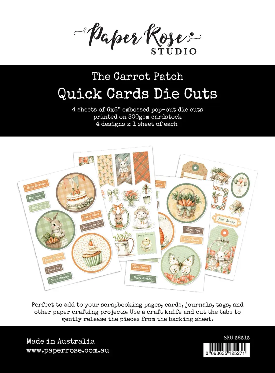 The Carrot Patch Embossed Die Cuts - Paper Rose