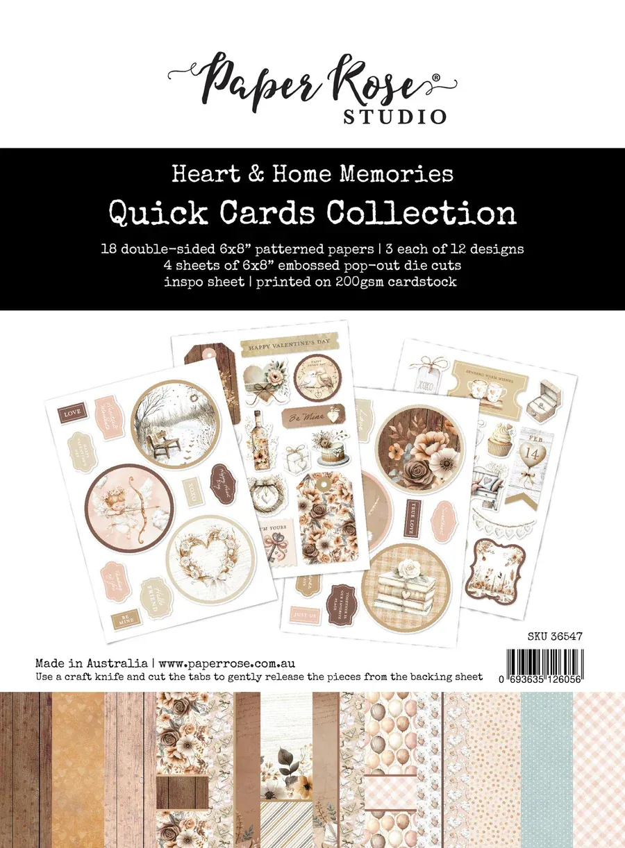 Heart &amp; Home 6x8 Memories Quick Cards Kit - Paper Rose