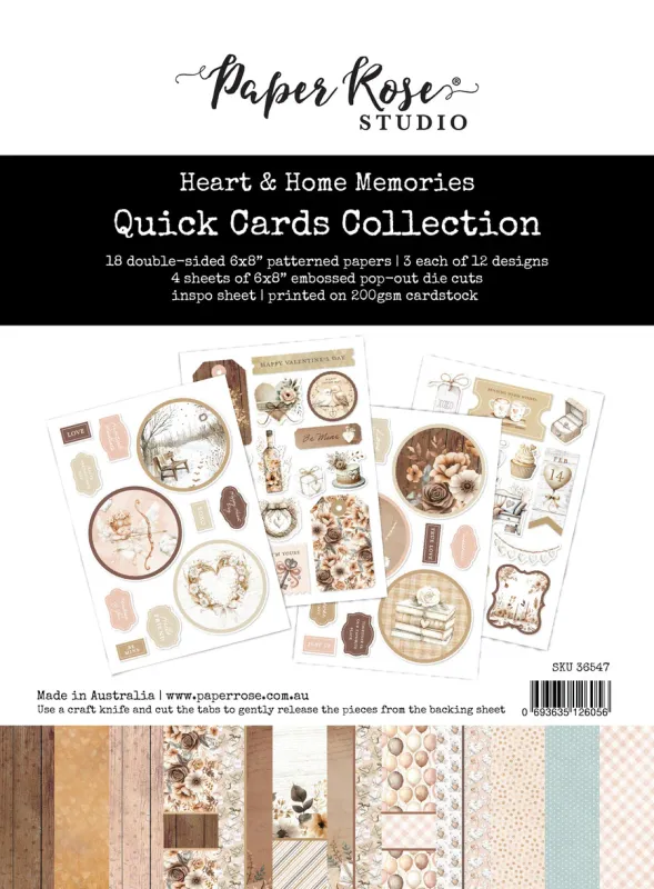 Heart &amp; Home 6x8 Memories Quick Cards Kit - Paper Rose